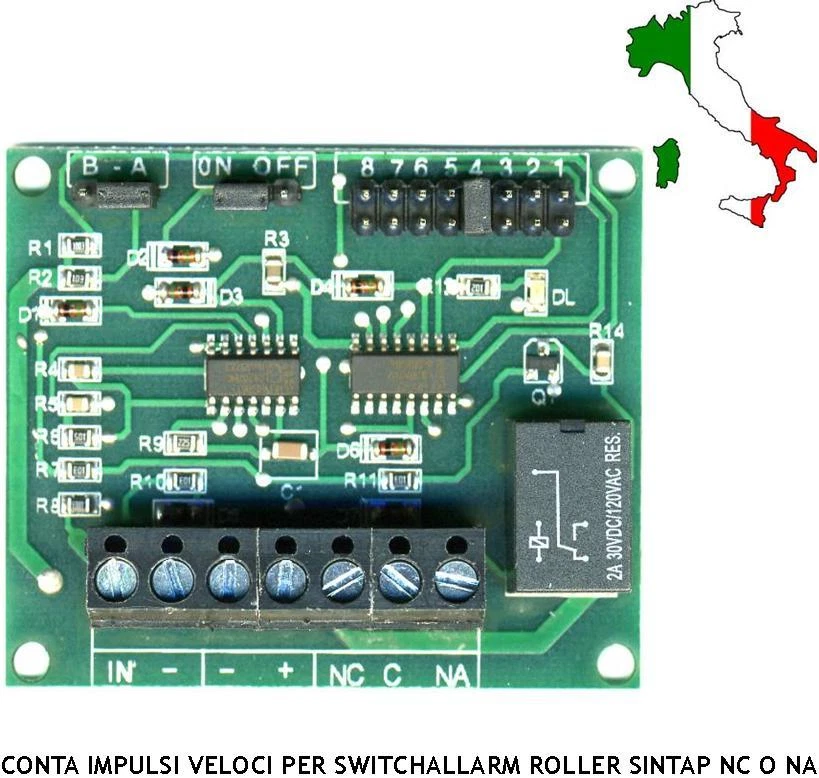 SECURVERA IFA CONTA IMPULSI PER ROLLER SWITCHALLARM CONTATTI A CORDA ALLARME SCASSO SERRANDE