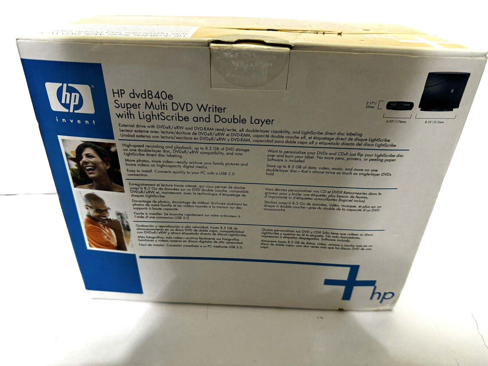 HP dvd840e Super Multi DVD Writer and LightScribe and Double Layer, New in Box!