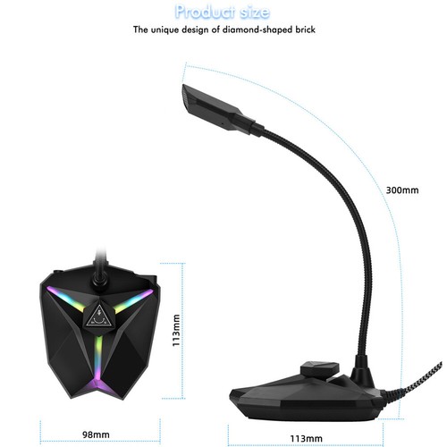 Noise Reducing Microphone Desktop Stand Recording Mic for PC Laptop Computer - Foto 12 di 12