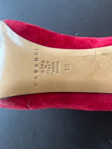 Décolleté CASADEI rosse scamosciate UK 8 usate in ottime condizioni - Foto 3 di 5