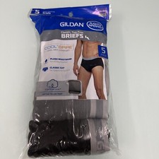 Gildan Mens Cotton Comfort Briefs 5 Pk Black Gray Blue 2XL 44-46 USA COTTON 2nds