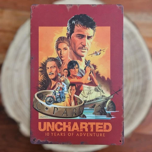 🍀 Placa de chapa placa de metal Gaming Uncharted Nathan Drake Tin Sign