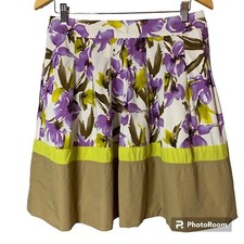 Vintage JH Collectibles Skirt SIZE 8 Purple Floral Pleated Knee Length Office