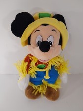 Walt Disney World Halloween Scarecrow Mickey Mouse 10" Mini Bean Bag NWT