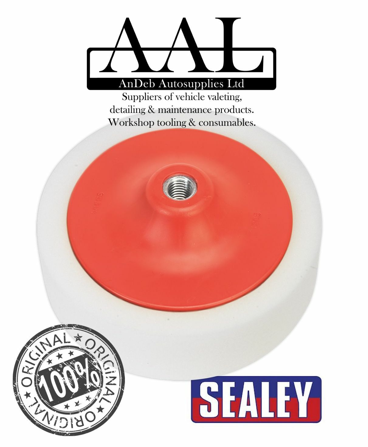 Sealey 150mm x 50mm M14 Polishing Buffing Head, Pad, Mop, Sponge Soft, Med, Firm
