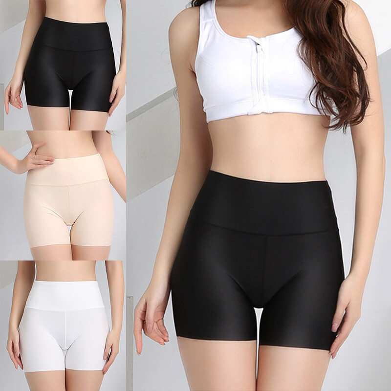 Women's High Waist Ice Silk Boxer Shorts – Elastic & Breathable Summer Underwear