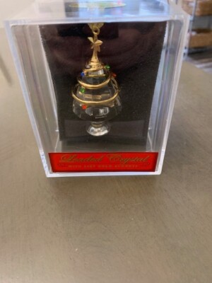 Xmas Tree Leaded Crystal with 24 Kt gold trim Limited Edition Ornament 2003