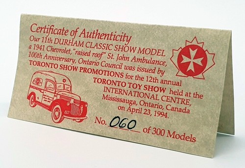 Durham Classics 1/43 Scale DC-19 - 1941 Chevrolet St John Ambulance - Picture 8 of 8