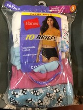 Hanes Briefs Ladies 6 Size 8-10 Woman  s Bag Of 10 Colors New Open Package