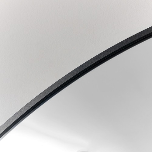 Large Black Arched Wall Mirror 90cm x 120cm minimalist thin framed overmantle - Picture 4 of 8