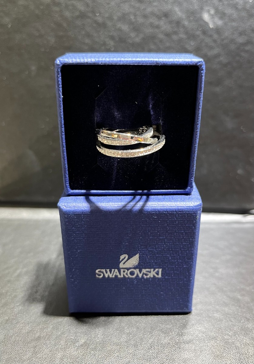 Swarovski Silver Tone Spiral Mini Crystals Ring Size 6 | eBay