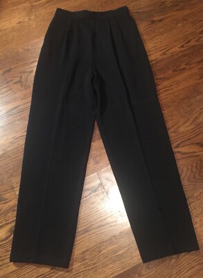St. John Basics 2 Black Quiet Luxury Knit Pants W Slash Pockets (flaw)