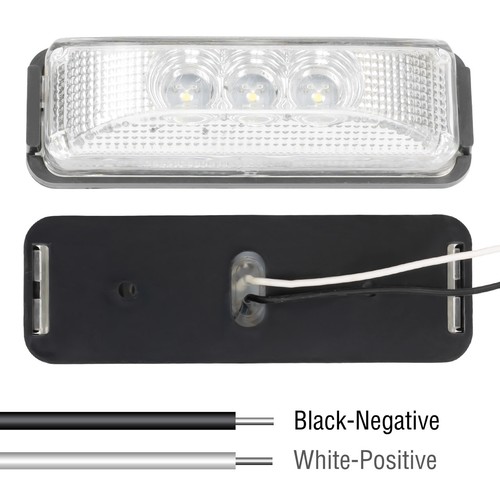 2pcs 3 LED Clearance Lights Side Marker Lamp Truck Trailer Caravan Lights White - Picture 6 of 8