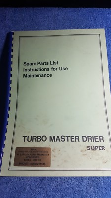 Turbo Master Maistrockner Super Ersatzteilliste Wartung 