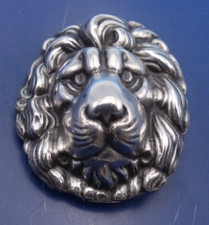 Vintage sterling silver lions head belt buckle by Dietgart 1987