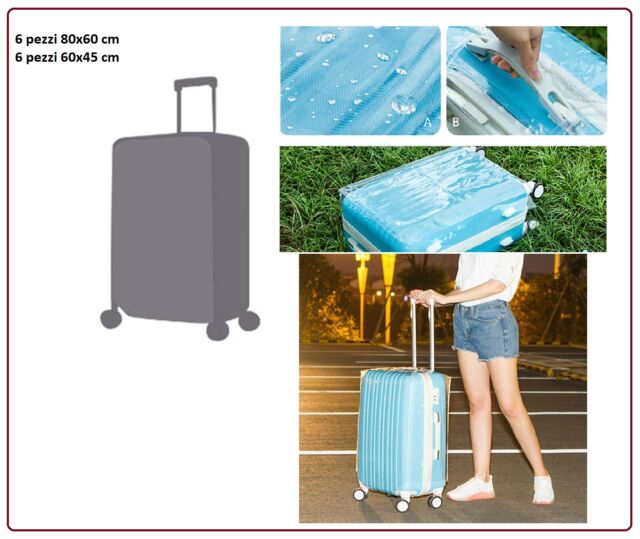 12 cover copertura bagaglio protezione graffi acqua polvere viaggio valigie casa