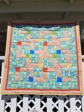 Baby Quilt "Ollie Owl" Handmade 53"x 53" 100 Cotton Flannel 64.95
