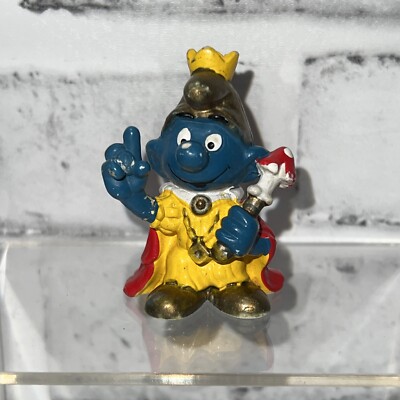 Schleich Smurfs Emperor Smurf King Gold Crown 20046 Figure PVC Vintage 1978