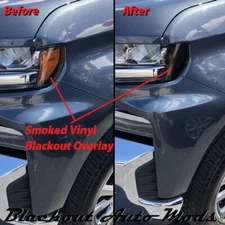 2019-2022 Chevy Silverado Head Light Side Marker Blackout Vinyl Overlay 