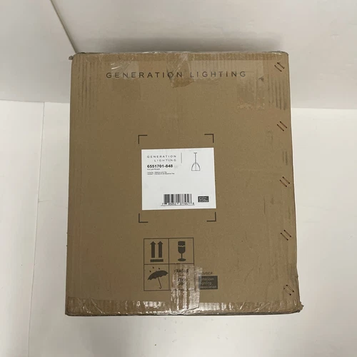 Generation Lighting 6551701-848 Norman - 1 Light Pendant Satin Brass/Matte Black - Picture 2 of 6