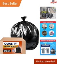 Made in USA 45 Gallon Trash Bags - Black Heavy-Duty Drum Liners Value-Pack