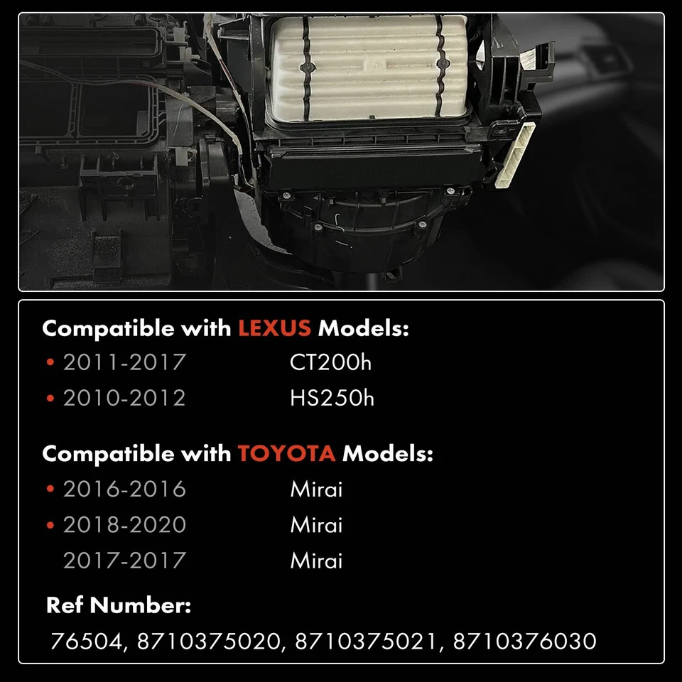 Motor soplador calentador HVAC con rueda para Toyota Mirai 16-20 Lexus CT200h HS250h Foto 3 de 4