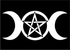 Triple Goddess Pentagram Decal Sticker Wiccan Pagan Deity Moon Earth Child birth