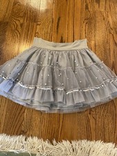 Gap Kids Girls Gray Sequin Flare Tutu Skirt Sz L 10 Nice