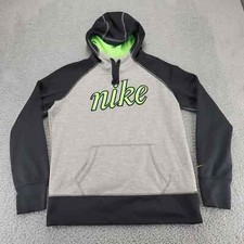 Nike Hoodie Boys Large Gray Therma Fit Spellout Swoosh Long Sleeve Jacket