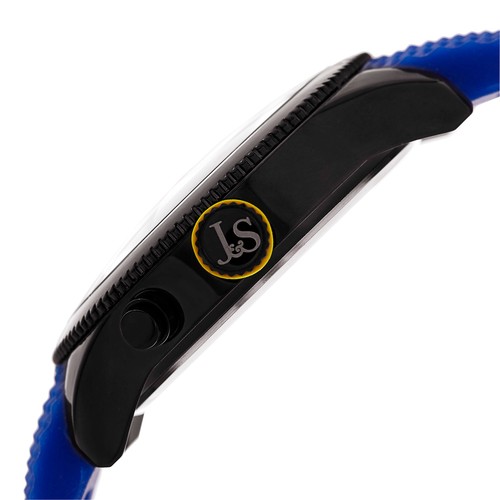 Herren Joshua & Sons JX101BU Two Time Zone Datum Polyurethan Armband Quarzuhr - Bild 5 von 7