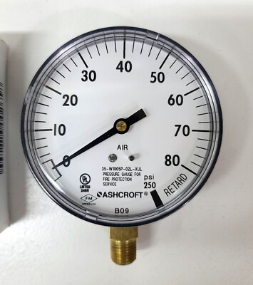 Ashcroft 35-W1005P-02L-XUL Pressure Gauge 0-80 ~ 250 Retard