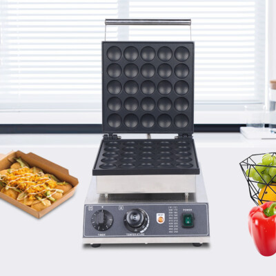 110V 25-Hole Electric Poffertjes Maker Mini Dutch Pancakes Maker Baker Machine 