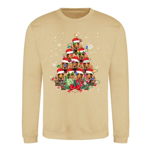 Cocker Spaniel Dog Gifts Xmas Christmas Tree Adult & Kids Sweatshirt Jumper - Picture 5 of 11