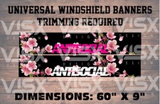 Antisocial Sun Strip Windshield Banner Vinyl Decal Car Sticker Jdm Funny Racing