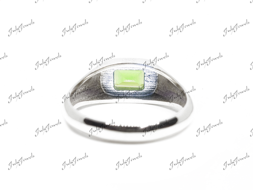 925 Sterling Silver 5x7 mm Octagon Perido Band For Men August Birthstone Ring - Picture 5 of 6