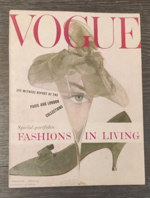 VOGUE Magazine: March 1958 - Fashions In Living | eBay