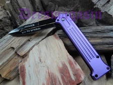 Tac Force Assisted Blade Blood Groove Folding Pocket Knife WHY SO SERIOUS Purple
