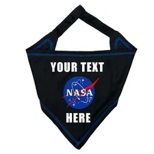 Pets First NASA Personalized Dog Tie Bandana Customizable Bandana for Dogs & Cat