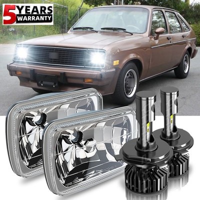 7X6 5X7 Inch Square LED Headlight Fits For Chevy Chevette 1979-1987 H6054 H6014