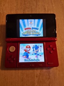 Nintendo 3DS Flame Red Handheld Console System CTR-001 With Charger Works 
