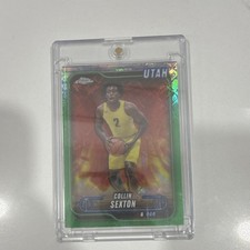 Topps Chrome 2023-24 Collin Sexton #35 Green Utah Jazz Basketball 2024
