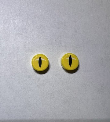 Lego Lot Of 2 Yellow & Black Eyes 1x1 Round Eye Flat Printed Tile Tiles New