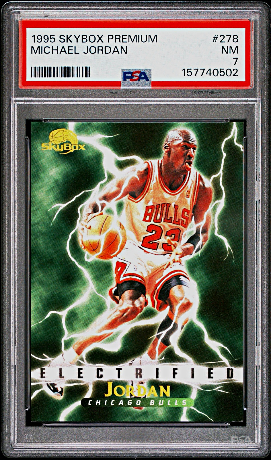 SkyBox 1995 SkyBox Premium Electrified #278 Michael Jordan Bulls PSA 7 NEW CERT