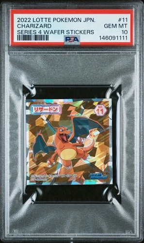 2022 LOTTE POKEMON JAPANESE SERIES 4 WAFER STICKERS #11 CHARIZARD PSA 10