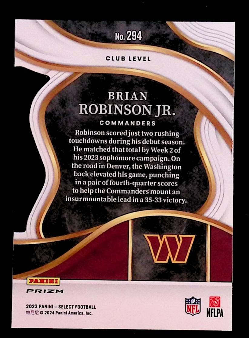ロビンソンさま 専用ページ Brian Robinson Jr. 2023 Panini Select Red and Yellow Prizms Die