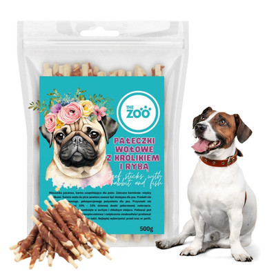 THE ZOO Rinderhautstäbchen mit Fisch 500 g Hundesnack Kausnack Kauartikel