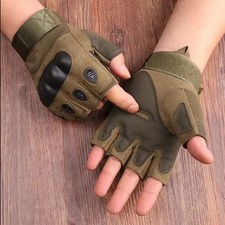 Men Tactical Half Finger Hard Knuckle Gloves Combat Hunting Airsoft