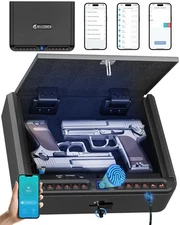	BILLCONCH Gun Safe for Handgun - Biometric Gun Safe 4 Ways Quick Access with	