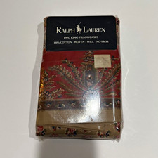 Vintage 1992 Ralph Lauren Maleya Multi 2 King Pillowcases - NEW Sealed