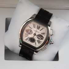 Cartier Roadster XL Chronograph Silver Dial W6206020 - Complete Set Box & Papers